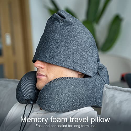 Eono Hooded Travel Pillow with Memory Foam