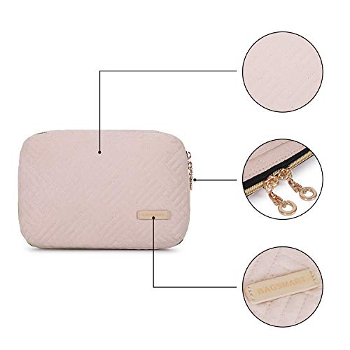 BAGSMART Mini Electronics Organizer Bag - Pink