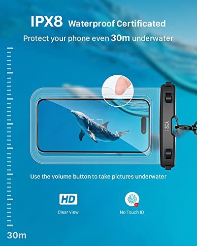 YOSH Waterproof Phone Pouch - 2-Pack, Up to 6.8