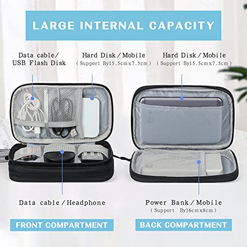 Double-Layer Cable Organiser Bag for Gadgets (Black)