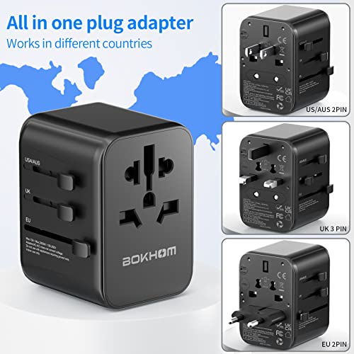 Universal Travel Adapter with USB C/A Port, 4 Plugs