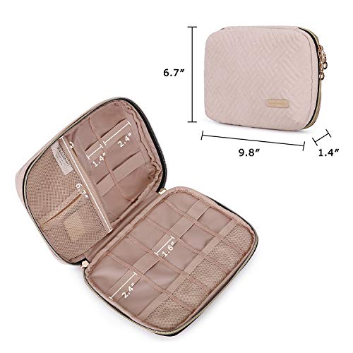BAGSMART Mini Electronics Organizer Bag - Pink