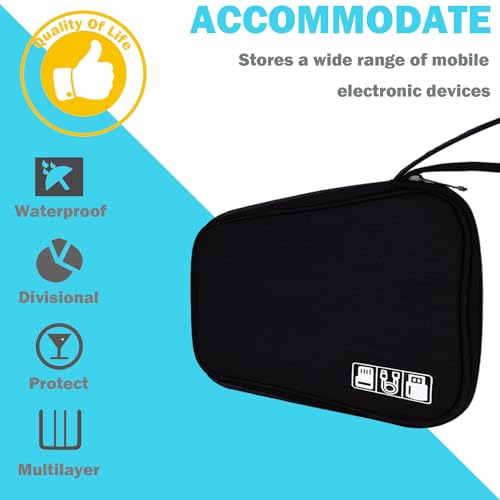 Black Electronics Accessories Organizer Bag