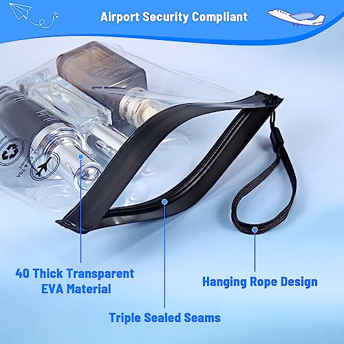 Clear Travel Toiletry Bag TSA Approved - Black/Grey