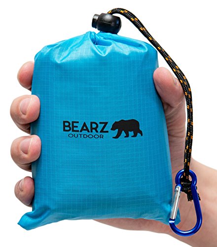 BEARZ Outdoor Camping Blanket - Lightweight Portable Waterproof Mat (Blue)