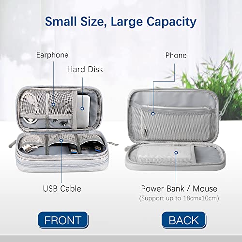 Portable Travel Cable Organizer Bag - Grey