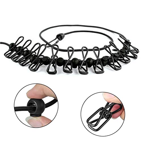 Adjustable Portable Travel Clothesline with 12pcs Clips