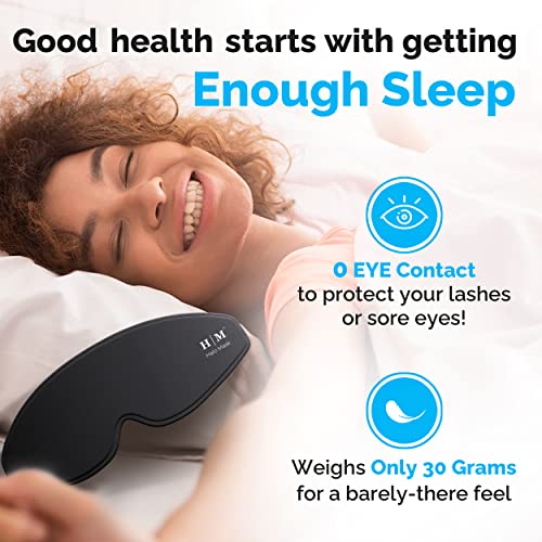 Blackout Sleep Mask for Women & Men - Pressure-Free Eye Mask - Includes Storage Pouch