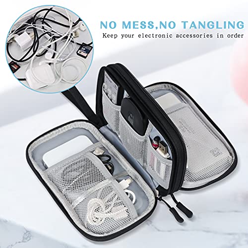Double-Layer Cable Organiser Bag for Gadgets (Black)