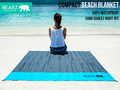BEARZ Outdoor Camping Blanket - Lightweight Portable Waterproof Mat (Blue)