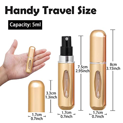 Pack of 4 Portable Refillable Mini Spray Bottles