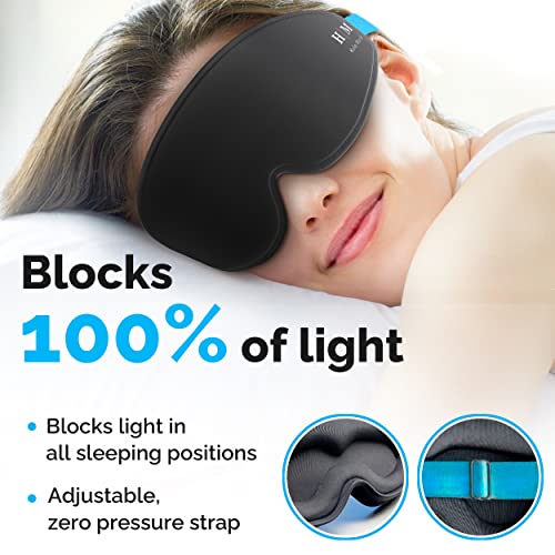 Blackout Sleep Mask for Women & Men - Pressure-Free Eye Mask - Includes Storage Pouch
