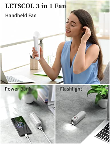 Portable 3-in-1 Handheld Mini Fan with Power Bank