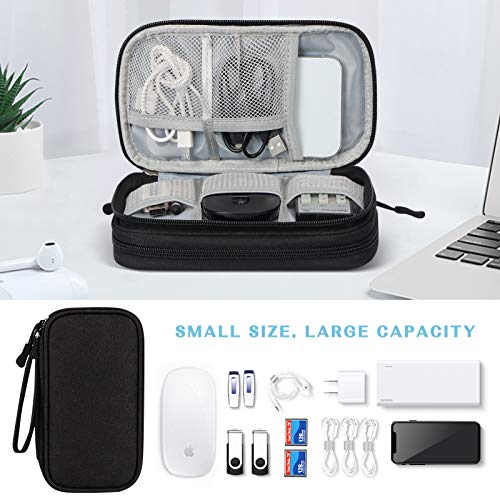 Double-Layer Cable Organiser Bag for Gadgets (Black)