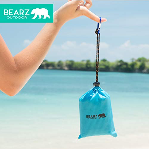 BEARZ Outdoor Camping Blanket - Lightweight Portable Waterproof Mat (Blue)