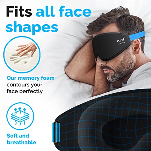 Blackout Sleep Mask for Women & Men - Pressure-Free Eye Mask - Includes Storage Pouch