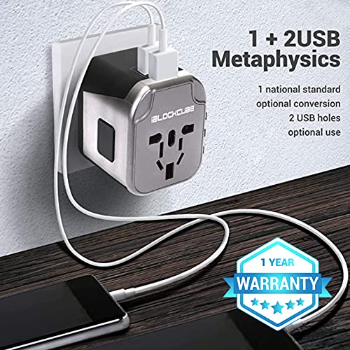 Worldwide Travel Plug Adapter with USB Charging Ports
