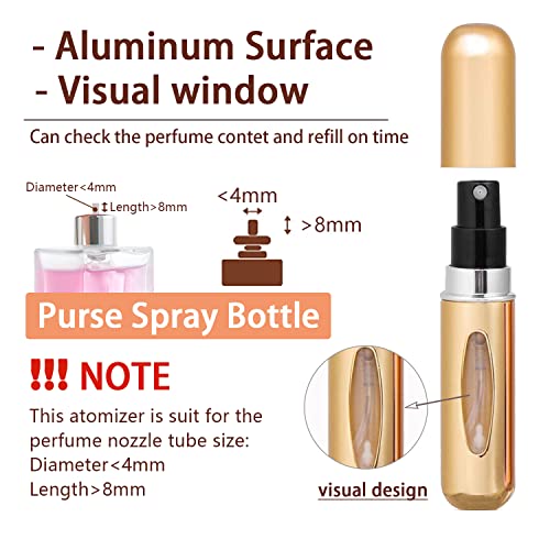 Pack of 4 Portable Refillable Mini Spray Bottles