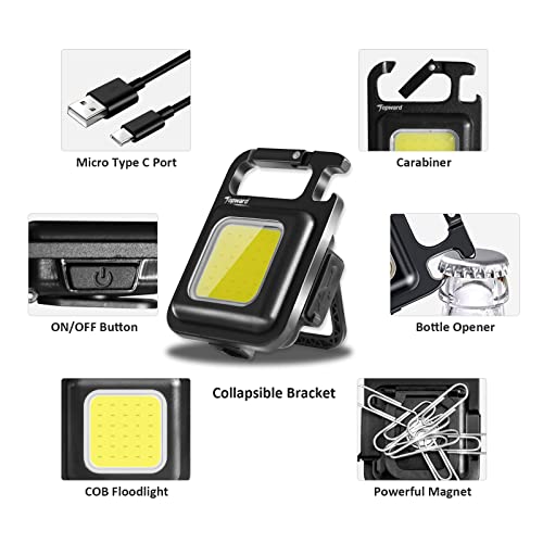 Rechargeable Keychain Torch - Super Bright LED, Portable