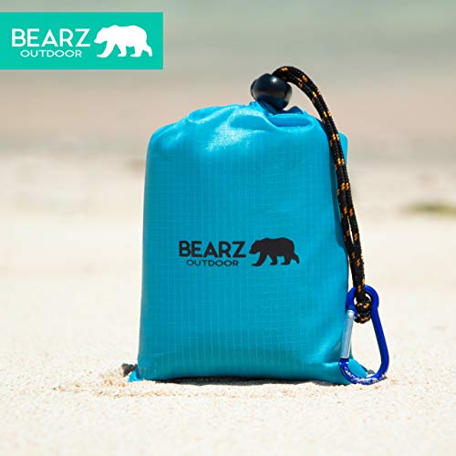 BEARZ Outdoor Camping Blanket - Lightweight Portable Waterproof Mat (Blue)