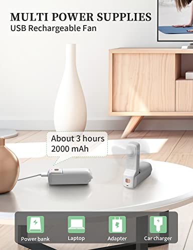 Portable 3-in-1 Handheld Mini Fan with Power Bank