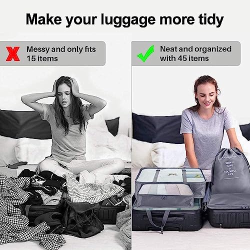 ZDKGER Travel Packing Cubes, 9pcs Waterproof Organizers