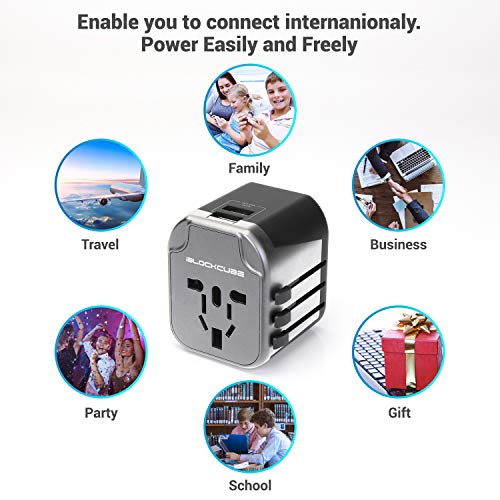 Worldwide Travel Plug Adapter with USB Charging Ports