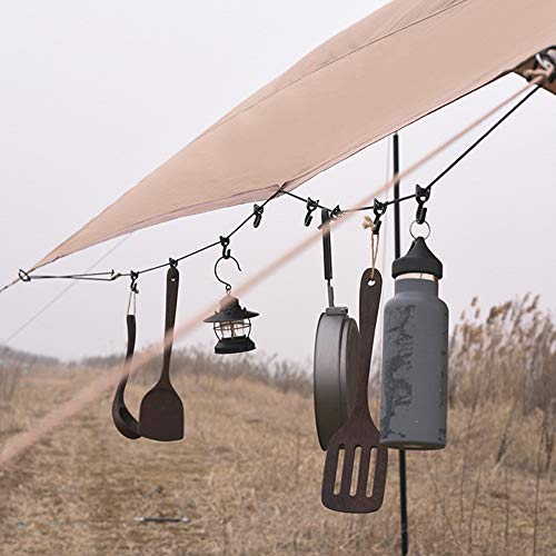Adjustable Portable Travel Clothesline with 12pcs Clips