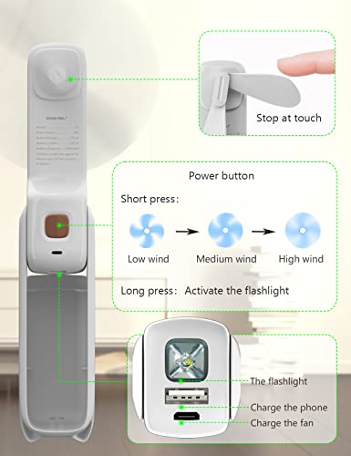 Portable 3-in-1 Handheld Mini Fan with Power Bank