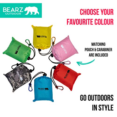 BEARZ Outdoor Camping Blanket - Lightweight Portable Waterproof Mat (Blue)