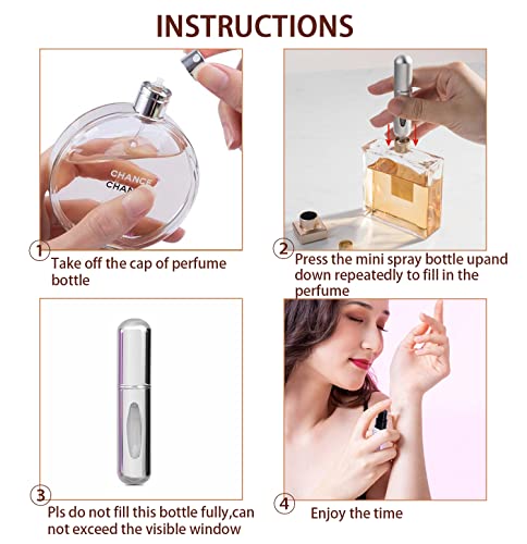 Pack of 4 Portable Refillable Mini Spray Bottles