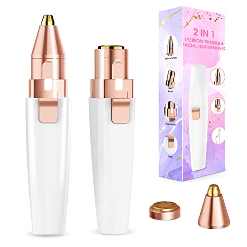 2-in-1 Rechargeable Facial Hair Remover & Eyebrow Trimmer