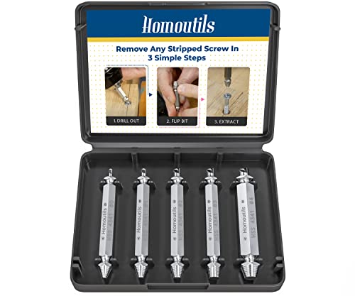 5-Piece Screw Extractor Kit for Stripped Screws - Gadgets for Men