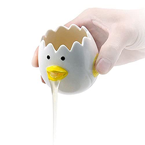Cute Ceramics Egg Separator: Vomiting Chicken Gadget
