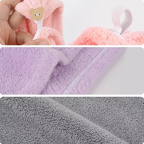 3-Pack Microfiber Hair Towel Wrap - Super Absorbent Turban