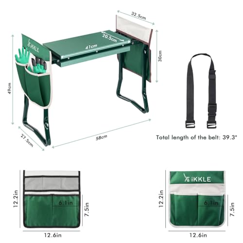 Portable Garden Kneeler Seat with Handles - 330lb/150kg Support