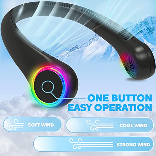 Bladeless Neck Fan - Portable, Rechargeable, 3-Speeds