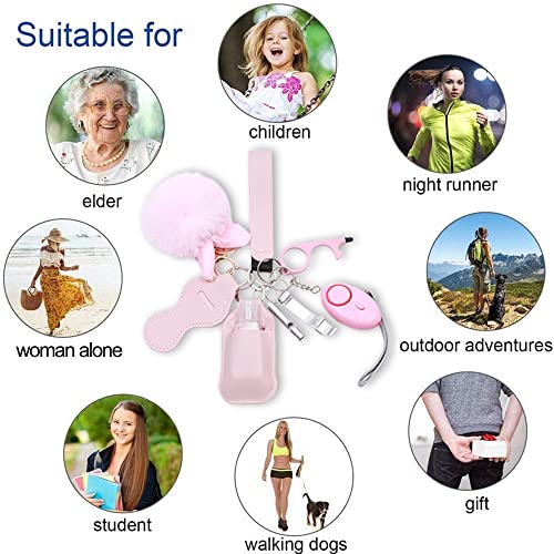 9PC Personal Safety Keychain Set for Women and Kids