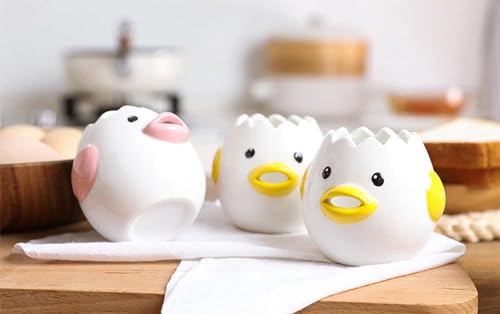 Cute Ceramics Egg Separator: Vomiting Chicken Gadget