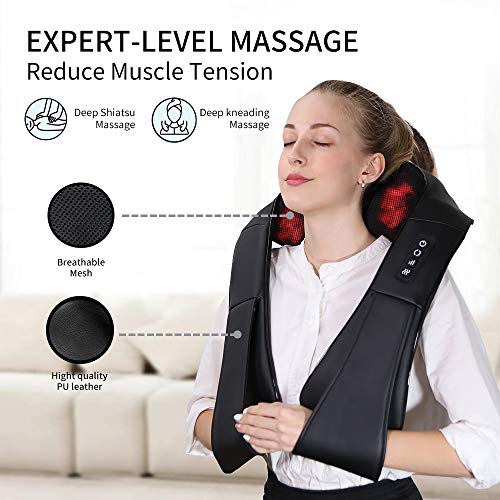 Portable Shiatsu Neck Massager with Heat by iKristin