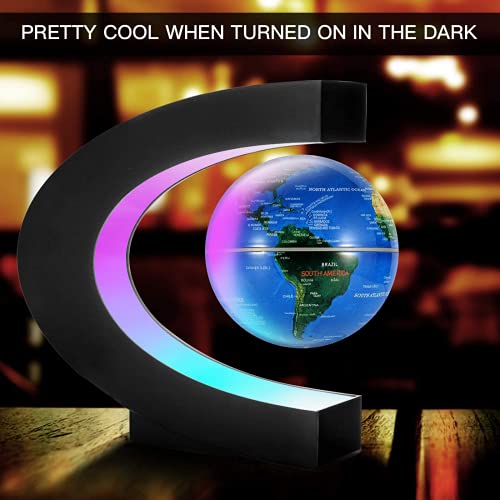 Levitating Globe with LED Lights - C Shape