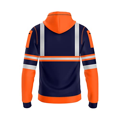 Hi-Viz Front Zip Hoodie with Reflective Tape