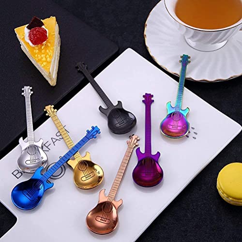 Colorful Guitar Coffee Teaspoons Set - 7pcs