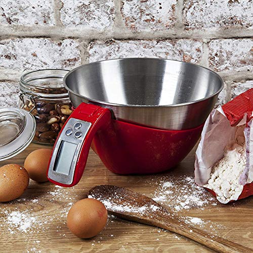 Morphy Richards 46611 3-in-1 Digital Kitchen Scales, Red