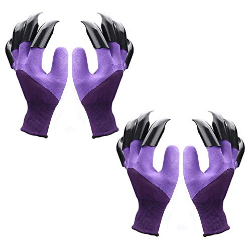 Purple Garden Genie Gloves with Claws - 2 Pairs