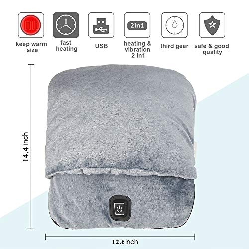USB Foot Warmers with Massage & Vibration, Soft Fabric