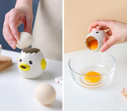 Cute Ceramics Egg Separator: Vomiting Chicken Gadget