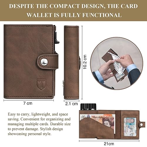 Tomylv RFID Blocking Leather Wallet with Pop Up Card Holder