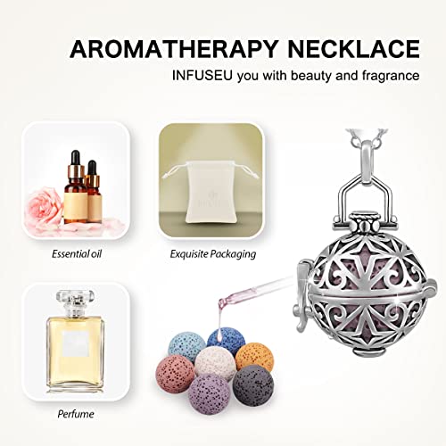 INFUSEU Aromatherapy Necklace: Essential Oil Diffuser Pendant
