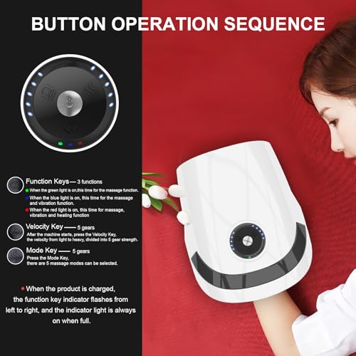 Xllent Hand Massager: Compression, Heating, Cordless - White
